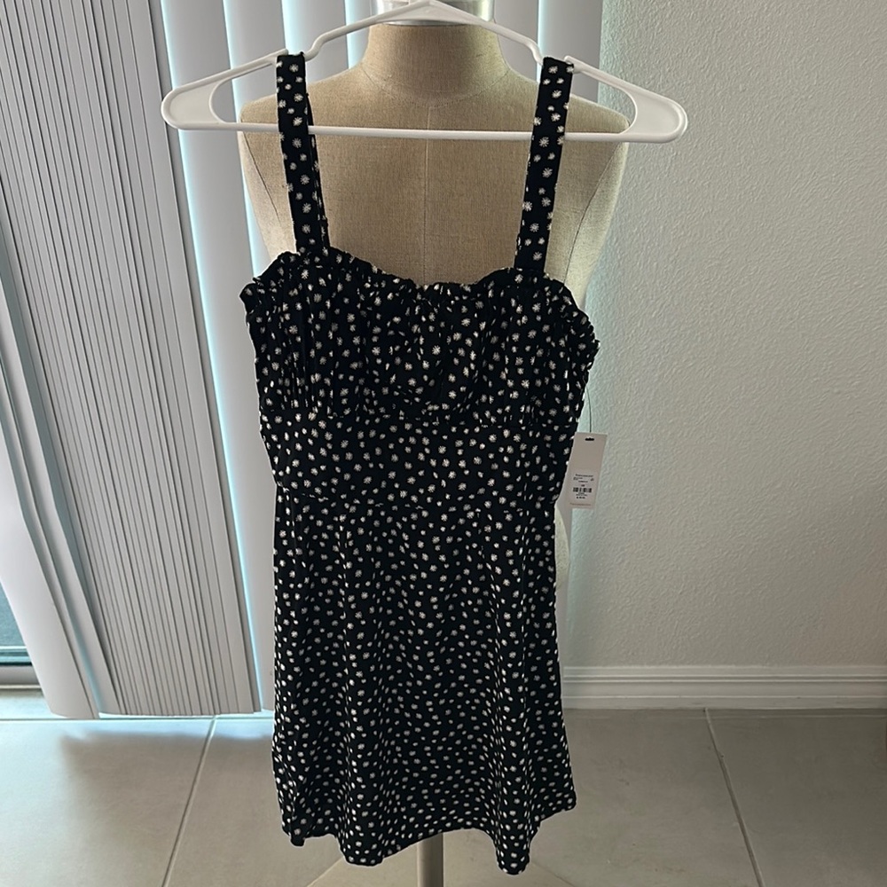 MI AMI FOR FRANCISCA’S BLACK DIASY SMOCKED SUNDRESS SZ XS CRUISE BEACH EVERYDAY